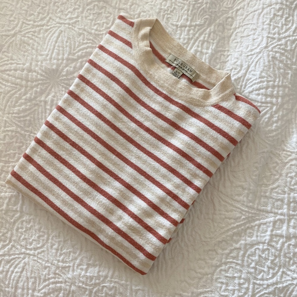 soft, polyester, striped top